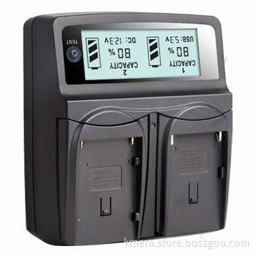 Dual camera battery charger with 5V 2A USB output LS-PC201